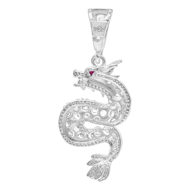 Dije Quetzalcóatl Serpiente Emplumada De Plata 925 Zirconias Plateado