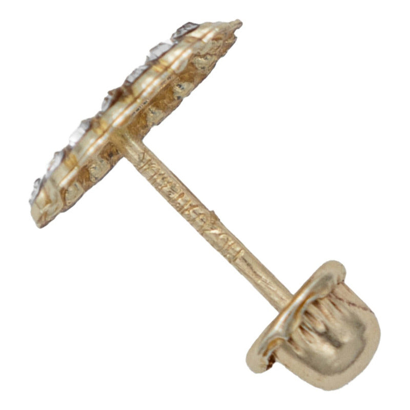 Arete Broquel Virgen Guadalupe Chico Zirconia Oro 10k