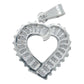 Collar Corazón Chico Zirconia Baguette Amor Regalo Plata925