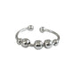 Anillo Ajustable Antiestres Ansiedad Perlas Movibles S925  Plateado Alto/ancho: 0.1 Cm X  0.1 Cm