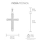 Dije Cruz Tubo Tubular Lisa Sencillo Hombre Plata 925 3.5 Cm Plateado