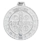 Dije Medalla Grande San Benito Diamantada Plata Ley 925