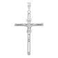 Dije Cruz Tubo Tubular Lisa Cristo Hombre Plata Ley 925 6 Cm Plateado