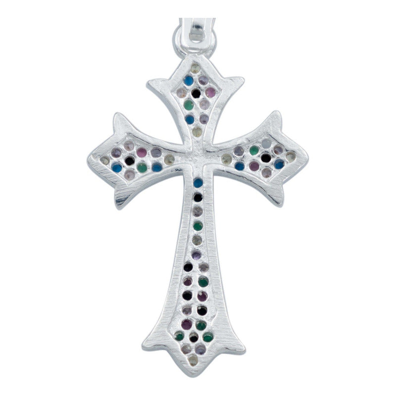 Dije Cruz Chica Zirconias Hombre Mujer Regalo Plata 925