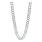 Cadena Cubana Gruesa Diamantada Plata 925 Hombre 70cm X 6mm