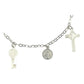 Pulsera Ajustable San Benito Pequeña Medallas Plata Ley 925