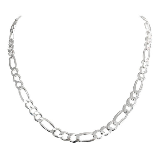 Cadena Gruesa De Plata 925 Hombre Fígaro 3x1 70 Cm X 8 Mm