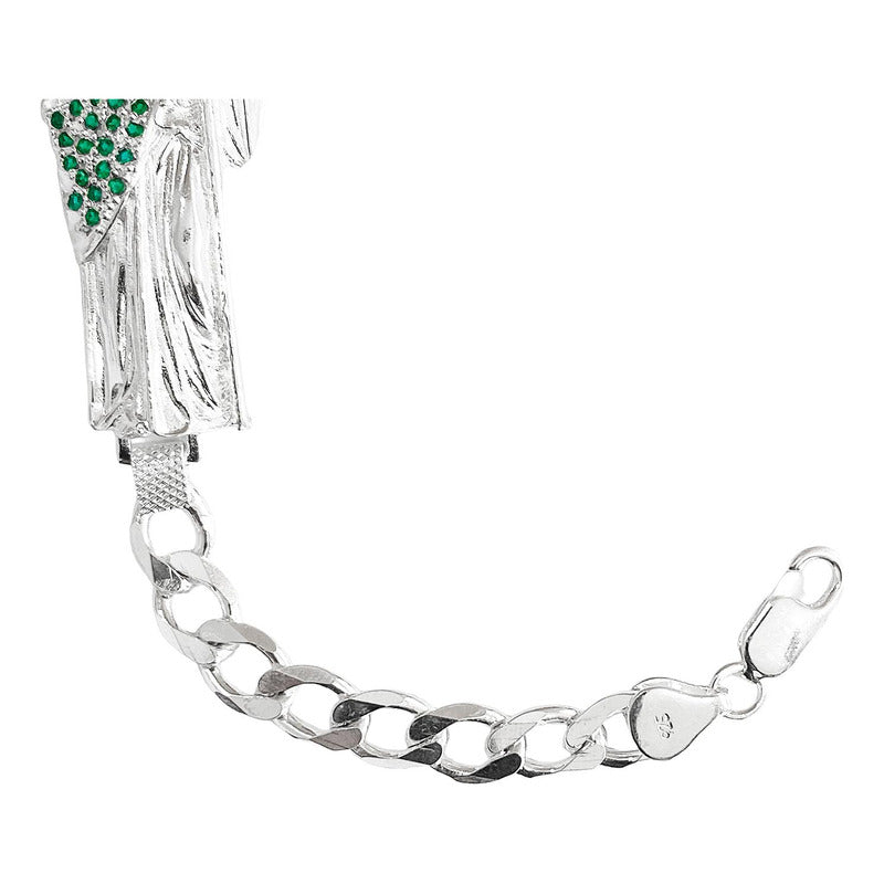 Pulsera Cuabana San Judas Tadeo Esclava Plata Ley 925