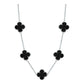 Cadena Con Dijes Trebol Esmaltado Corridos Plata 925 65 Cm