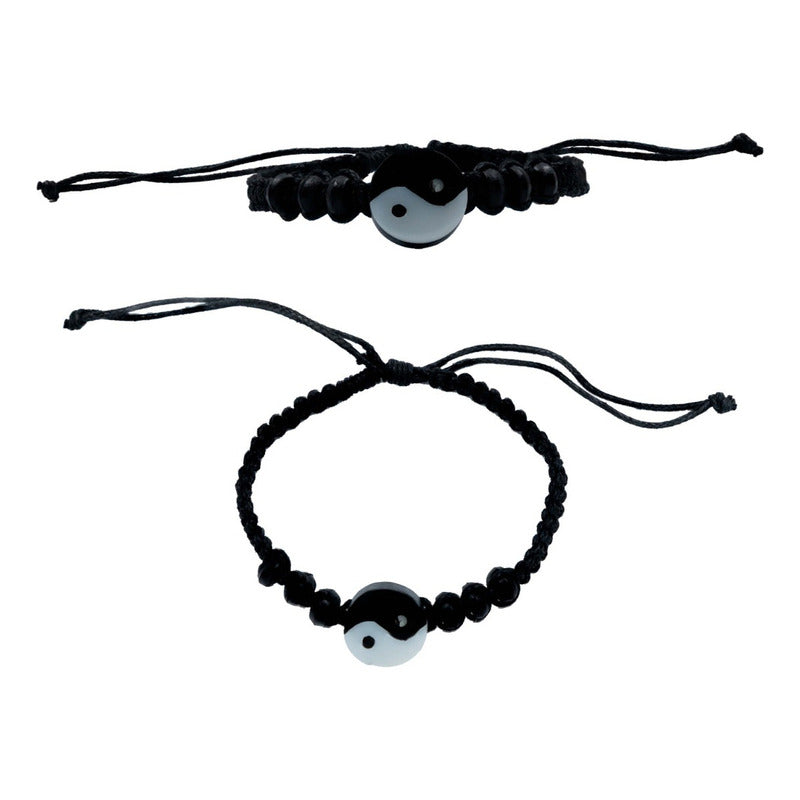 Pulsera Ajust Ying Yang Hecho A Mano Artesanal Suerte Regalo