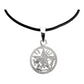 Collar Caucho Dije Medalla Tetragramaton Diamantado Plata925 Blanco