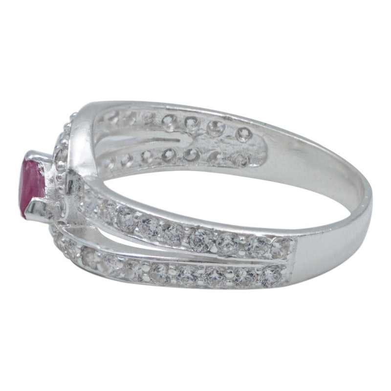 Anillo Promesa Compromiso Plata Fina 925 Rubi Certificado