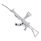 Dije Mediano Rifle Ak 47 Cuerno De Chivo Plata Solida S925