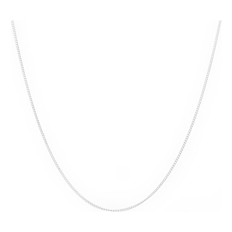 Cadena Collar Barbada De 45cm X 0.1cm De Plata Ley 925