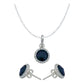 Juego De Cristal Dije Aretes Cadena Mujer Regalo Plata 925