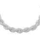 Pulsera Torzal Zirconias Hiphop Hombre Plata 925 8 Mm Color Plateado Largo 17 Cm