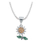 Dije Flor Primavera Zirconia Mujer Con Cadena Plata 925