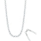 Cadena De Plata Ley 925 Hombre Mujer Fígaro 3x1 50 Cm X 4 Mm