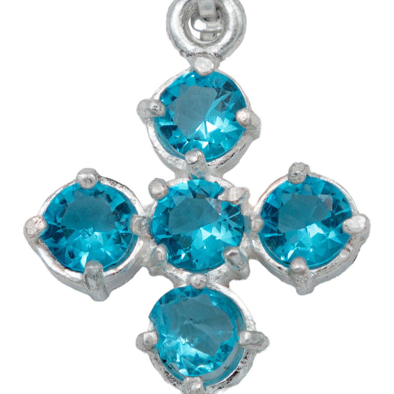 Dije Cruz Catolica De Zirconias Mediano Mujer Plata 925