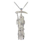 Dije Medalla Grande Santa Muerte Con Zirconias En Plata 925