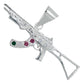 Dije Mediano Rifle Ak 47 Cuerno De Chivo Plata Solida S925