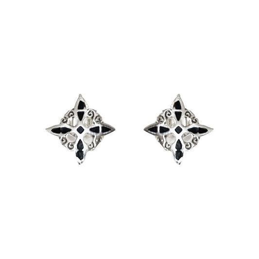 Aretes Broquel Pendiente Nudo De Bruja Liso Plata Ley 925