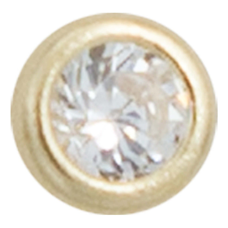 Piercing Nariz Zirconia Curva Mini Perfo 100% Oro 10k 1.5 Mm Dorado