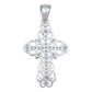 Dije Cruz Grande Zirconias Diamantada Baguette Plata 925