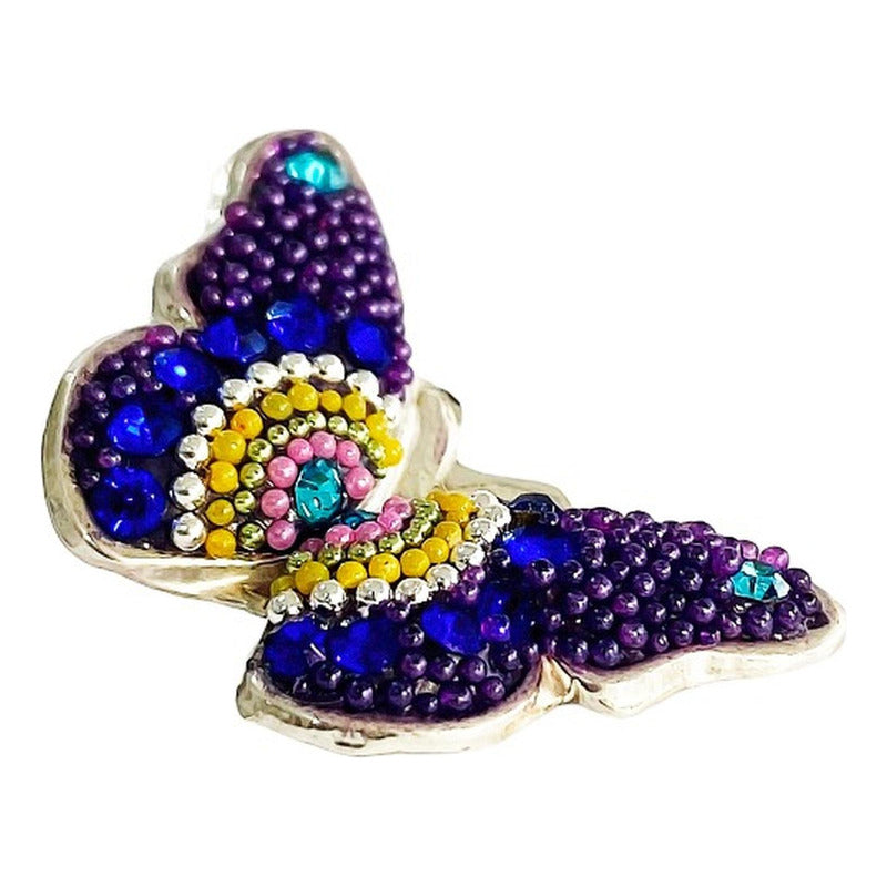 Juego Gigante Completo Artesanal Mariposa Piedras Plata 925