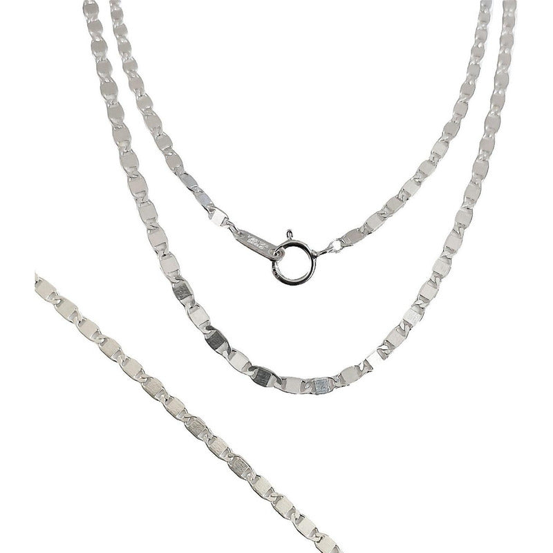 Cadena Hombre Mujer Plata S925 Marinera Lisa 50 Cm X 2 Mm