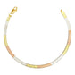 Cadena Y Brazalete Cola De Serpiente Tricolor Plata Ley 925