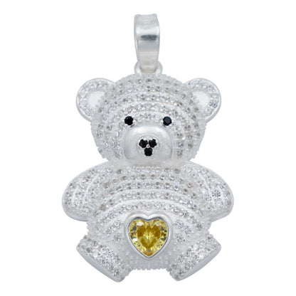 Dije Osito Corazón Zirconias Amor Regalo Plata 925