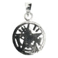 Collar Caucho Dije Medalla Tetragramaton Diamantado Plata925 Blanco