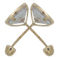 Arete Broquel Bisel Diamantado Zirconia Mujer 6 Mm Oro 10k
