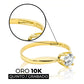 Anillo Promesa Matrimonio Compromiso Regalo Solitario Oro10k Dorado 7.5