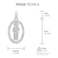 Dije San Judas Liso Borde Zirconias Unisex Plata 925 2.7 Cm