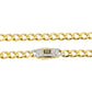 Pulsera Cubana Oro 10k Zirconias Caballero 21 Cm X 6 Mm 7.2g Amarillo 6 Cm 21 Cm