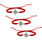 Pack 3 Piezas Pulseras Nudo De Bruja Artesanal Tejido Hilo