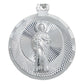 Dije Medalla Diamantada San Judas Tadeo Plata 925 2.8 Cm