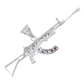 Dije Mediano Rifle Ak 47 Cuerno De Chivo Plata Solida S925