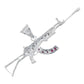 Dije Mediano Rifle Ak 47 Cuerno De Chivo Plata Solida S925