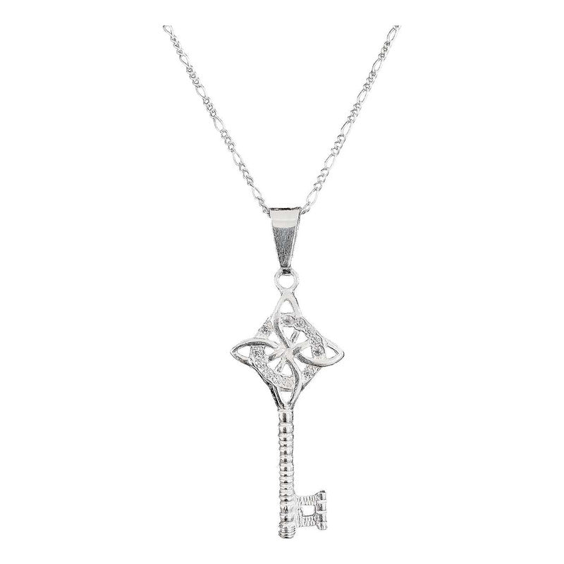 Dije Llave Nudo De Bruja Plata 925 + Cadena Plata Ley 925