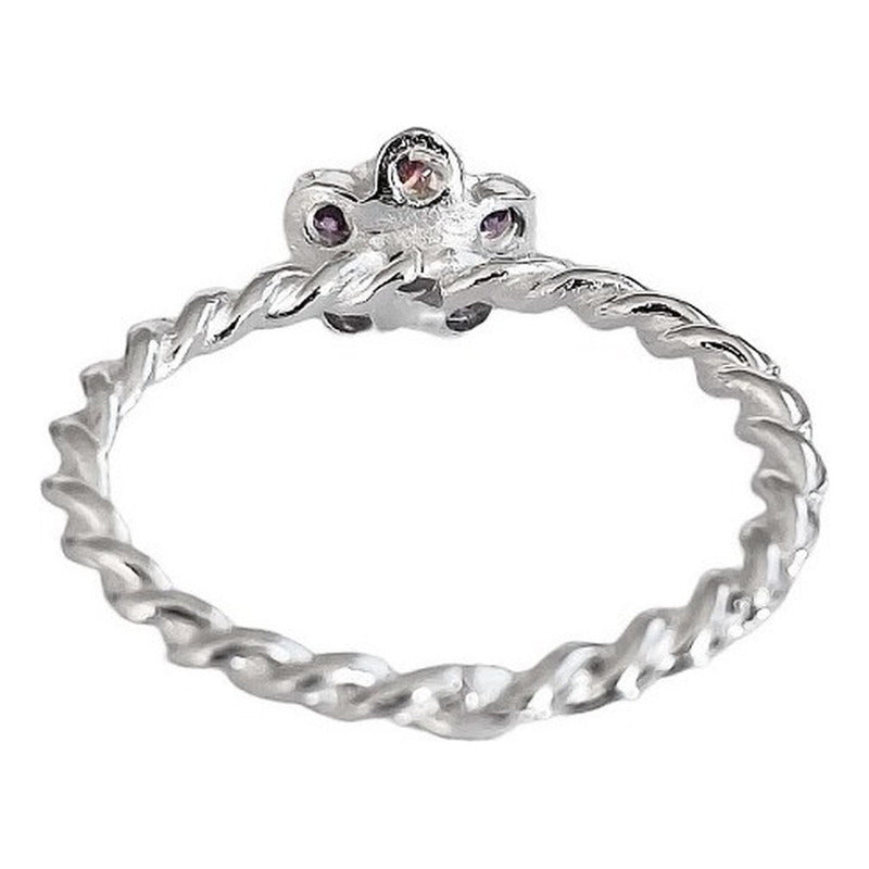 Anillo Flor Primavera Verano Regalo Promesa Solida 925