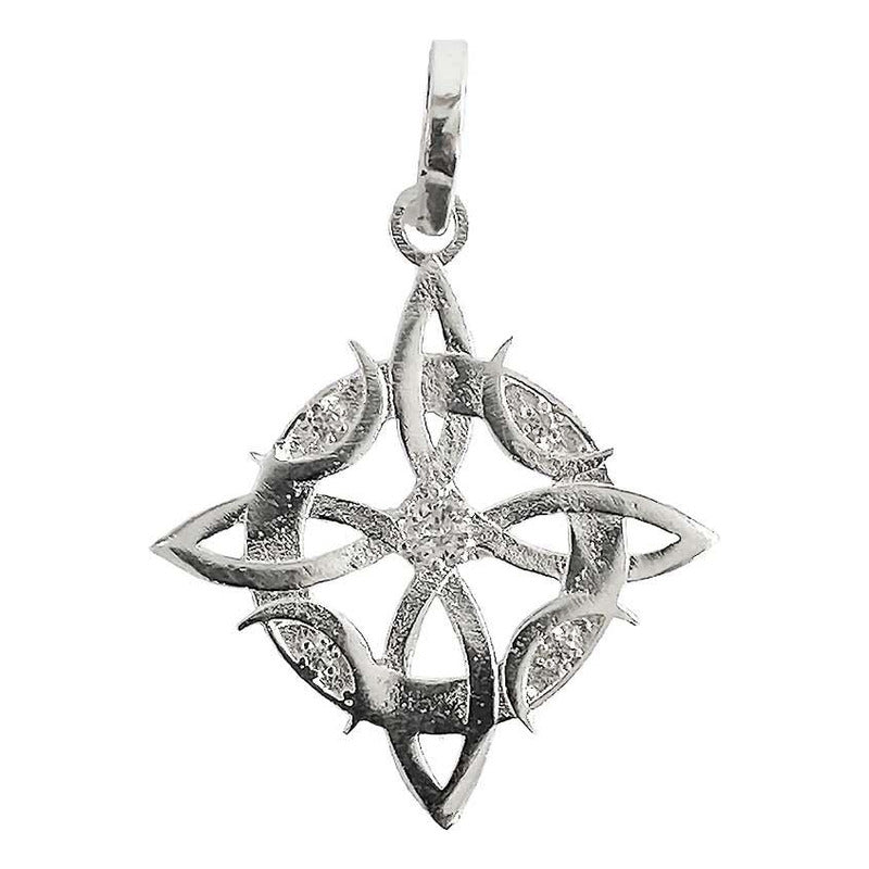Dije Nudo De Bruja Celta Fases Lunares Zirconias Plata 925