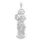 Dije Virgen Desatanudos Grande Zirconias Plata 925 6 Cm Blanco