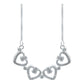 Collar Corazones Zirconias Mujer Amor Regalo Plata Ley 925