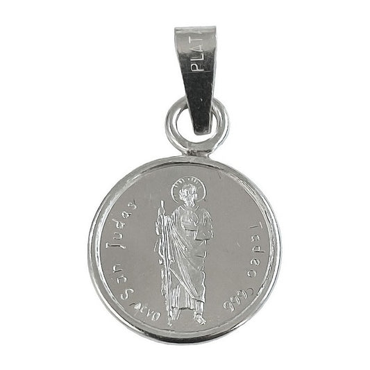 Dije Medalla San Judas Tadeo Chica Plata Pura Ley 999