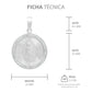 Dije Medalla Virgencita Guadalupe Zirconias Plata 925 2.3 Cm Blanco