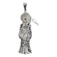 Dije Medalla Gigante Santa Muerte Con Zirconias En Plata 925