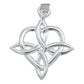 Dije Nudo De Bruja Corazón Liso Mujer Con Cadena Plata 925 Plateado